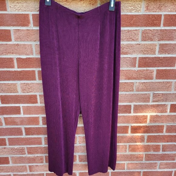 Travelers By Chico's Liquid Silky Stretch Pants Women's Size Large Cranberry Red - Picture 1 of 6